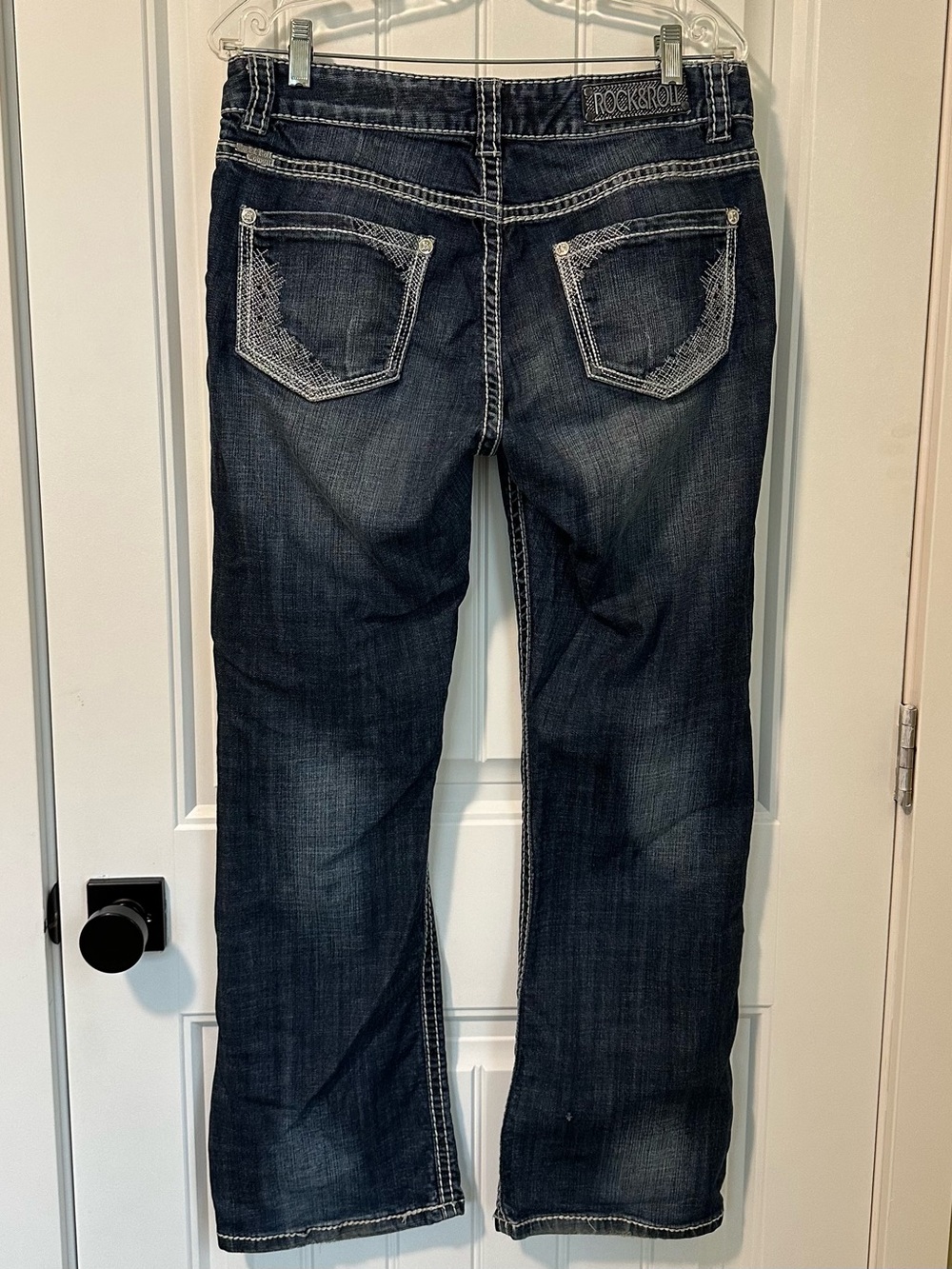 Rock & Roll Cowgirl Dark Wash Bootcut Women’s Jeans Embellished